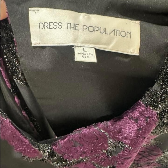 Dress the Population dress size large. Velvet floral detail. EUC - Picture 3 of 3